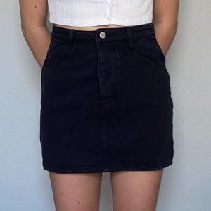 Brandy Melville Black Denim Mini Skirt